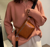 Textured diagonal pockets Shoulder bag handbags