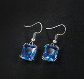 Natural stone sea blue gemstone earrings