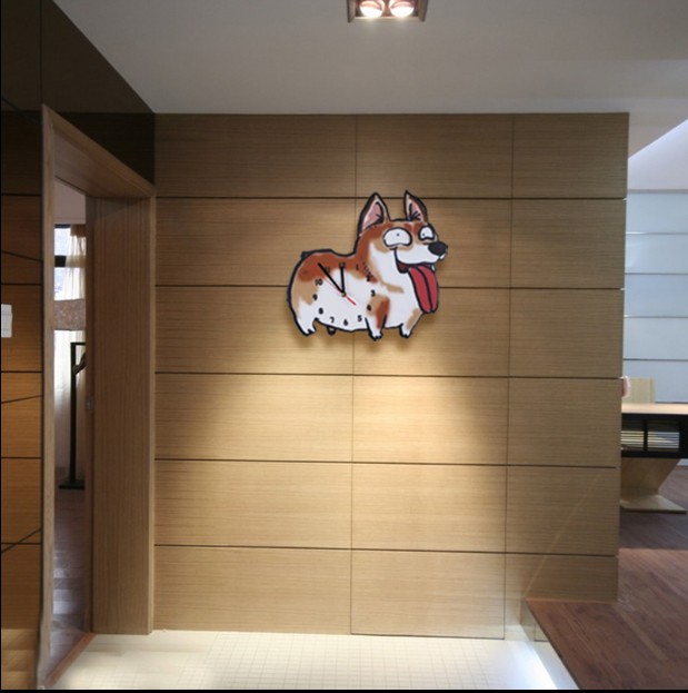 Cute funny kirky clock wall clock children''s room kindergarten pet shop dog decorative creative clock wall clock