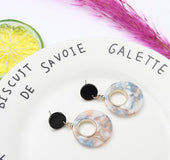 Geometric acrylic circle earrings