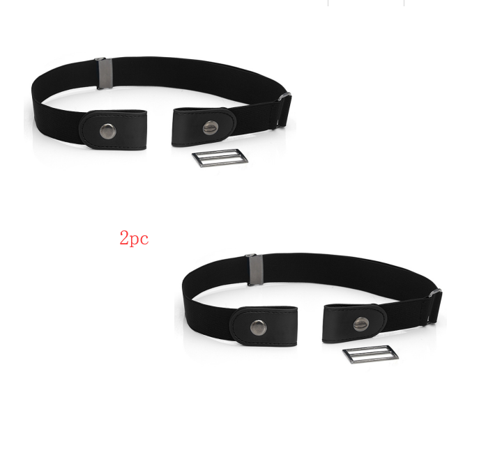 Leather Slim Stretch Invisible Belt Jeans Simple Joker Men and Women Lazy Belt