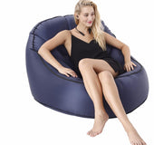 Single inflatable mattress outdoor portable folding chair