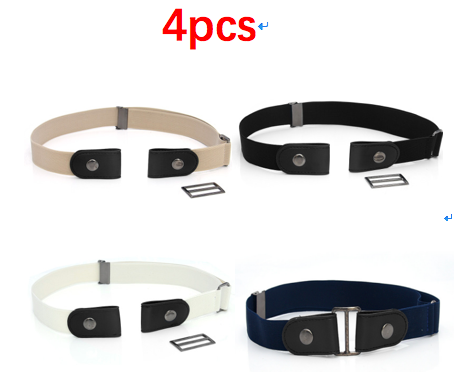 Leather Slim Stretch Invisible Belt Jeans Simple Joker Men and Women Lazy Belt