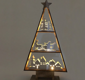 Christmas tree-shaped wooden LED lighting ornaments forest series battery drive high 49cm