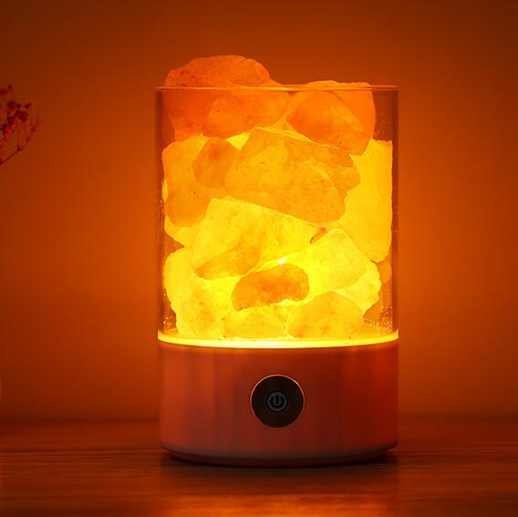 Lámpara de LED Sal De Himalaya Con Luz De Cristal USB