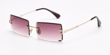 Rimless Rectangle Sunglasses Square