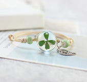 Pulsera Bola De Cristal Flor Seca