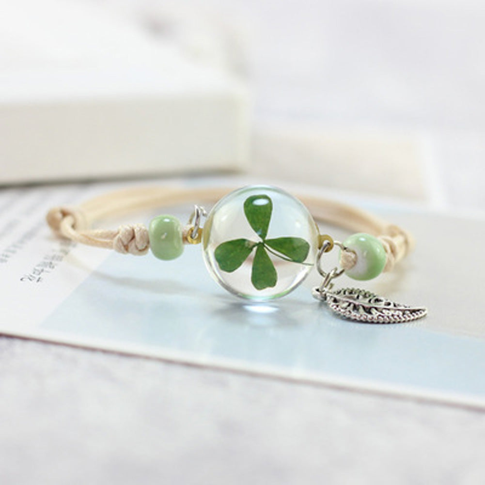 Pulsera Bola De Cristal Flor Seca
