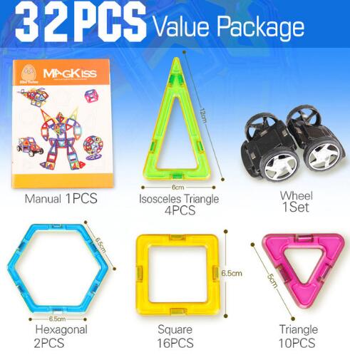 32PCS Enlighten Bricks Educational Magnetic Designer Toy