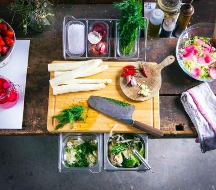 Multi-function cutting board with shelf