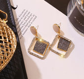 Geometric Round Marble Stud Earrings Various Models