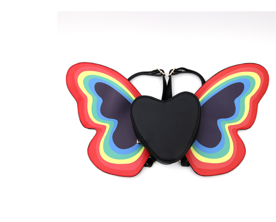 Japanese and Korean new heart-shaped creative beautiful butterfly design 2 color backpack female