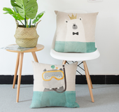 Diving funny animal pillowcase