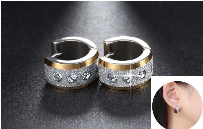 Punk rock of stainless steel small hoop earrings