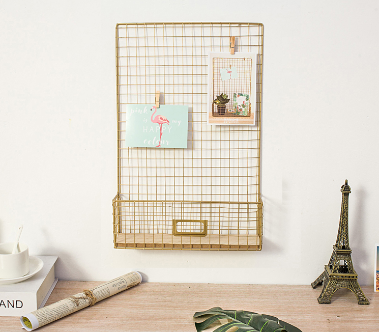 Nordic style wrought iron rack storage wall hanging clothing store cafe shop wall mural creative decorative frame