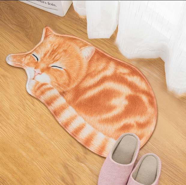 Cartoon cat floor mat bathroom bathroom kitchen absorbent anti-slip mat door mat foyer bedroom carpet without lint