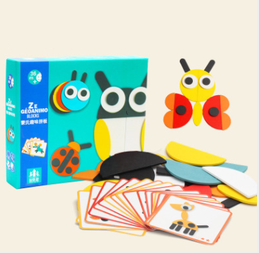 20 ilustrations Kids educational toy montessori learning resouces animal puzzle