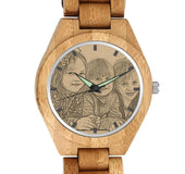 Men's Engraved Wooden Watch