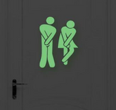 Kreative Leucht Wand Aufkleber Badezimmer Dekoration Wc Tür Vinyl Wand Kunst Decals Glow in The Dark Zitat Aufkleber Wohnkultur