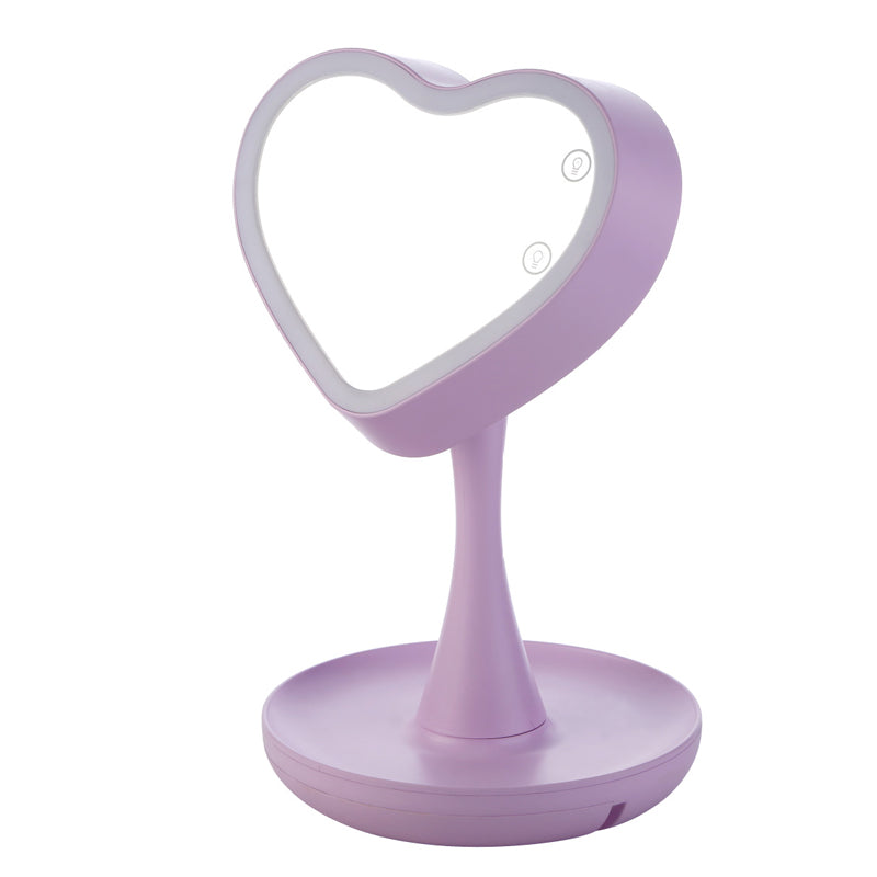 Espejo Corazón Luz Led Maquillaje