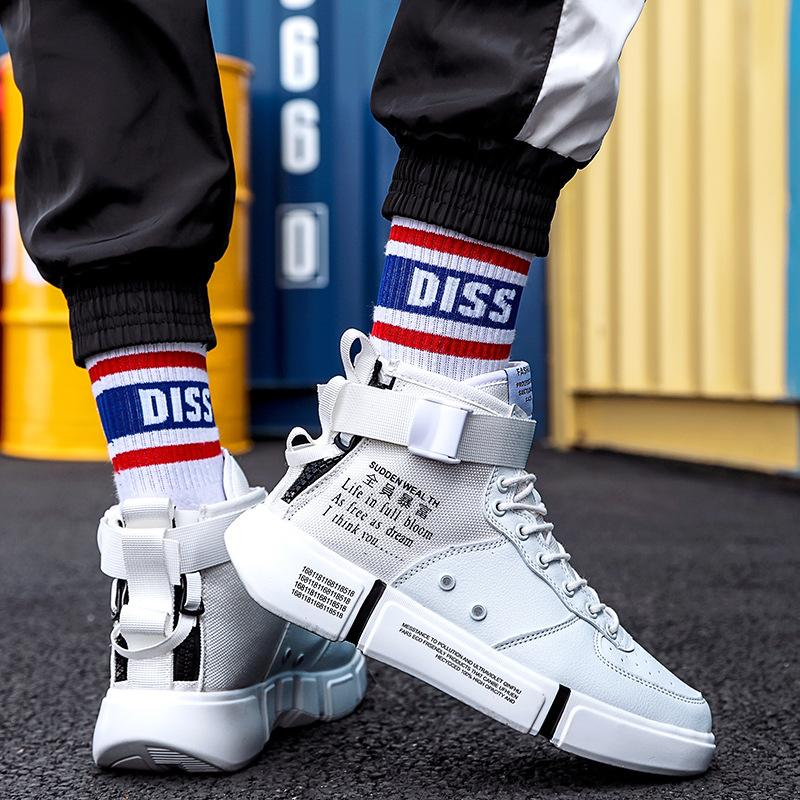 Spring and summer wholesale men's shoes ins student trend 45 yards casual platform high shoes men's running shoes personality