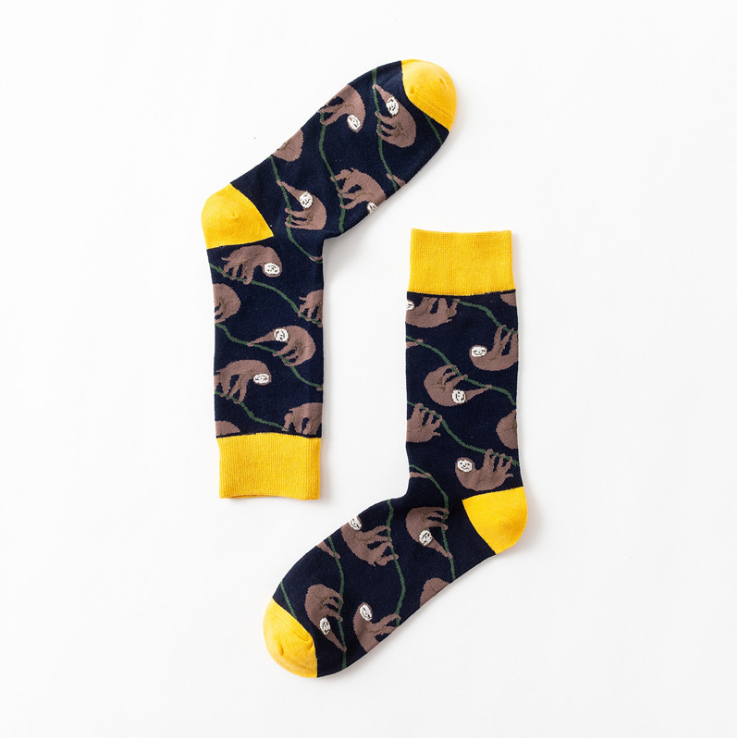Geometric stockings, contrast color men's cotton socks