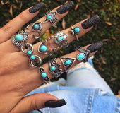 Retro personality 11 pieces alloy set ring