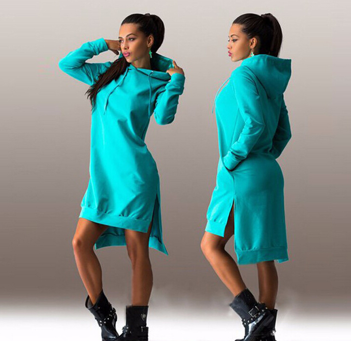 Irregular Hooded  Dress Sweatshirt