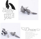 Grey Dog Stud Earrings