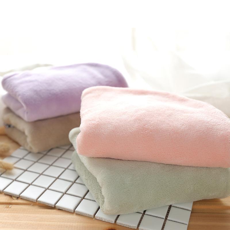 Thick absorbent adult hair caps coral fleece cute turban