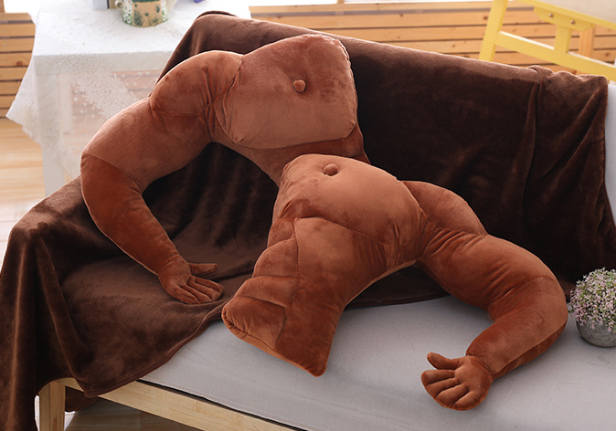 Creative boyfriend arm shape muscle male plush pillow cushion