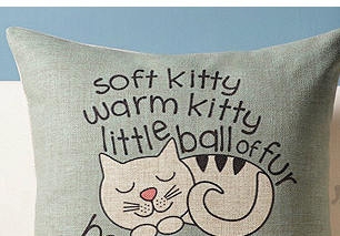 Cartooncotton and linen pillow sofa office cushion linen pillow IKEA literary cute pillowcase without core