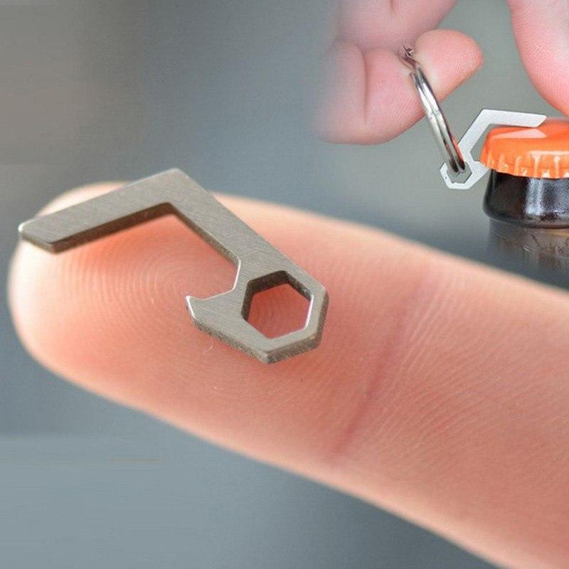 Titanium Creative Mini Opener Can Opener Stainless Steel Multifunction Keychain Outdoor Gadget