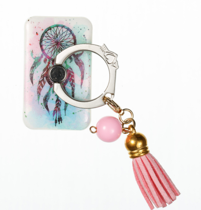 Paste creative lazy tassels metal painted finger ring bracket mobile phone
