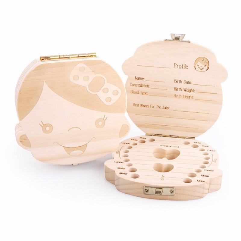 Wood Storage Box For Baby Kids Tooth Box Organizer