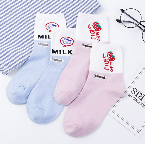 Japanese Cute White College Women Socks