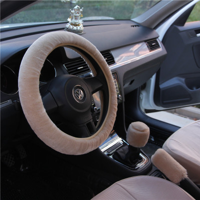 Winter imitation wool car cover plush steering wheel cover