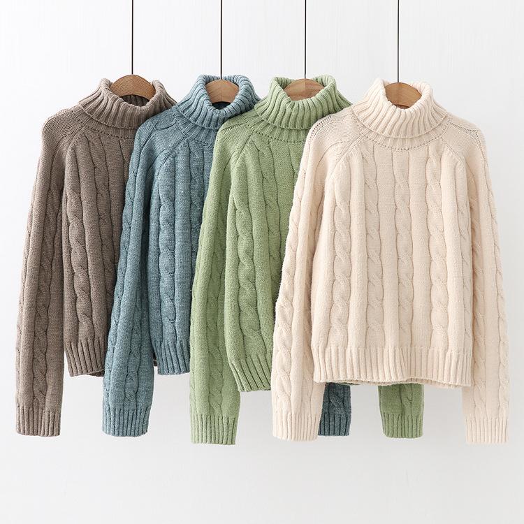 High collar bottoming sweater