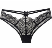 Lace cross cutout panties