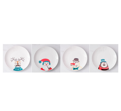 Christmas cartoon tray Santa Claus tableware snack plate pastry dish home disc dish plate