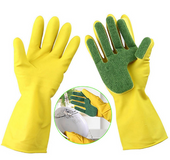1 Pair Creative Home Washing Cleaning Gloves Garden Kitchen Dish Sponge Fingers Rubber Household Cleaning Gloves for Dishwashing