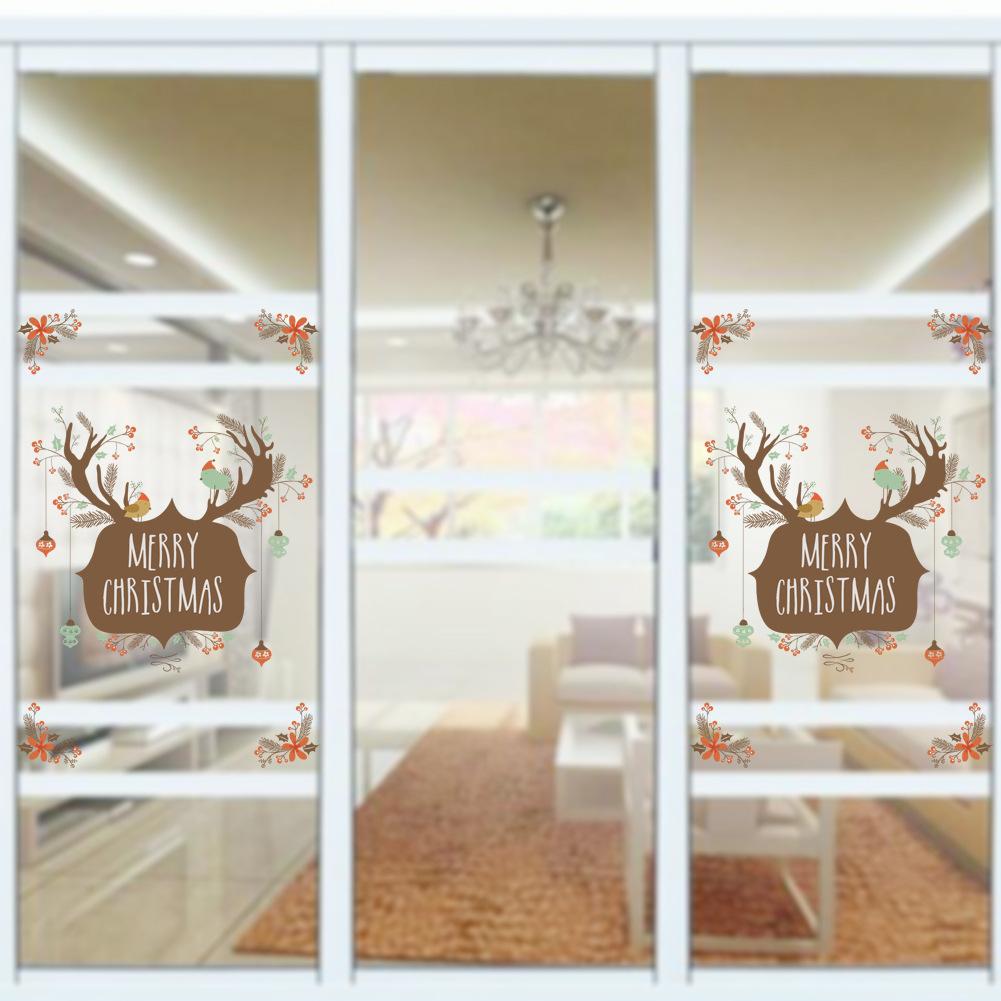 Christmas window decoration deer head