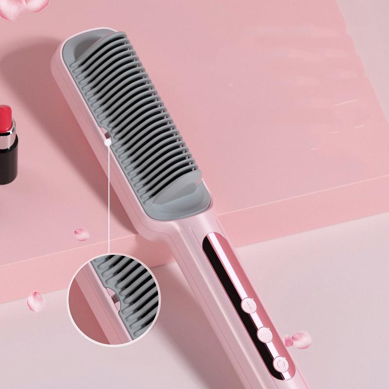 Anti-scalding Hair Straightener Brush Ceramic Hair Curler Heated Electric Smart Brush Hair Straightener