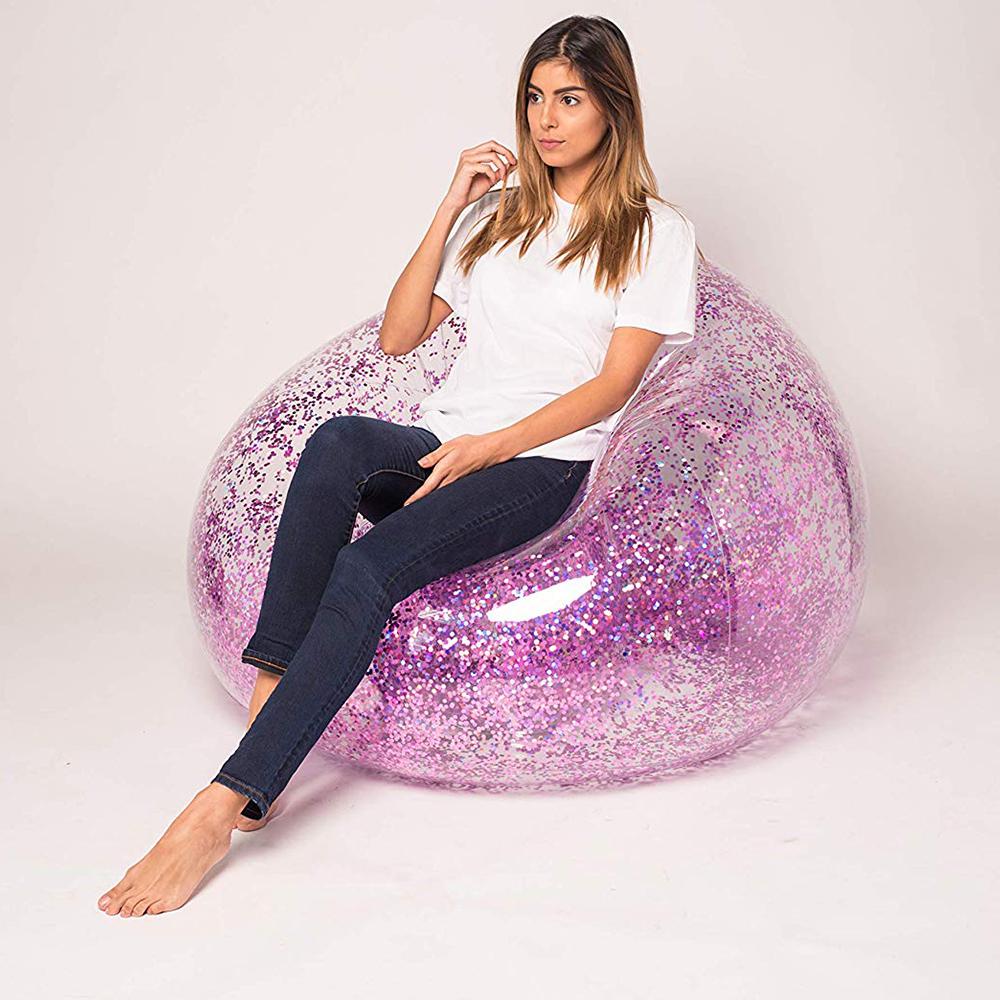 Transparent sequin inflatable home lazy sofa