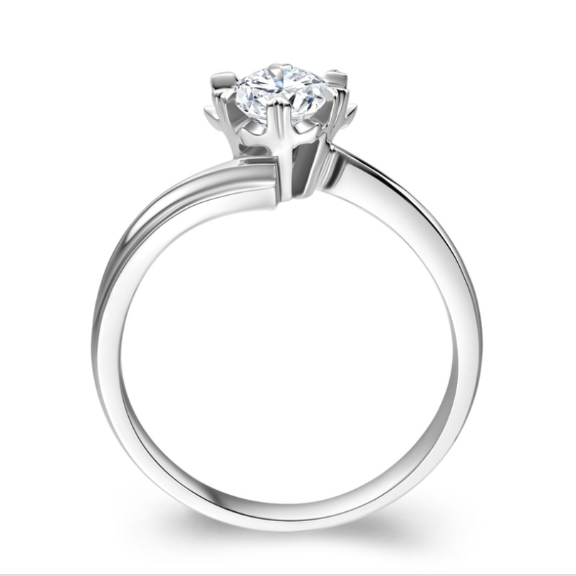 Simulation diamond elegant beautiful snowflake heart ring
