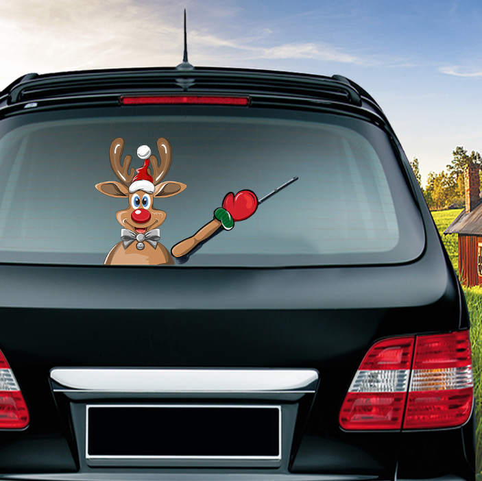 Christmas windshield stickers Santa Claus nice window stickers car wiper sticker featured gift