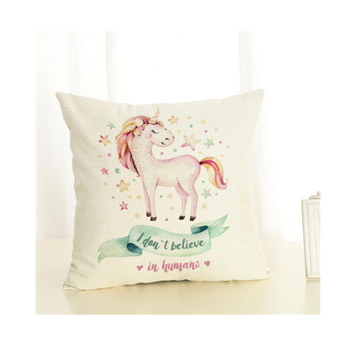 Fashion Pillow Cover Unicorn Pillow Case Cojins / Almofadas 45 Inches x 45 Cm Square Valentines Day Gift Handmade 3D Cushions