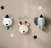 Ins animal head wall decoration cloth children''s room wall decoration Nordic creative bedroom wall hanging