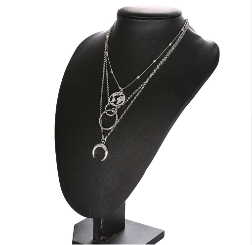 Collar De Mapa Lunar Multicapa