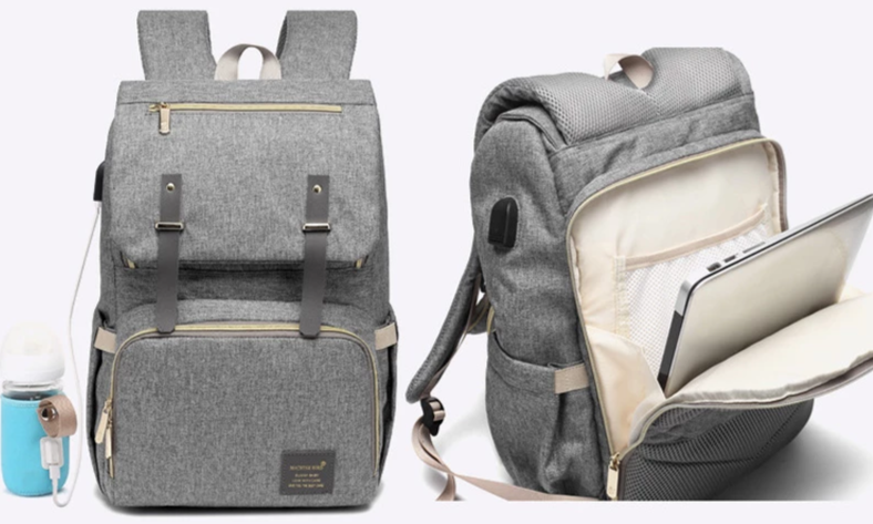 Mochila Papá Y Mamá Kit De Bebe Con Calentador De Biberón